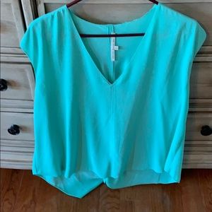 Turquoise sleeveless Rachel Roy blouse